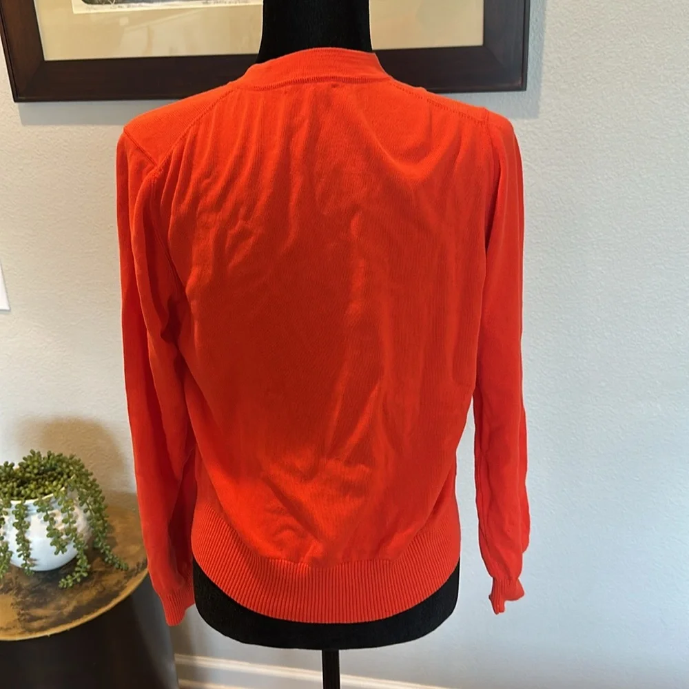 J. Crew women’s Cardigan sweater in cotton crepe‎ large EUC